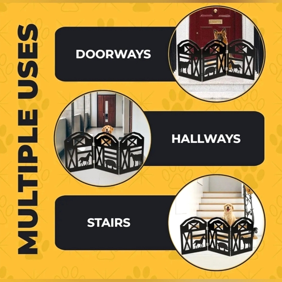 Bundaloo Dog Bundaloo Freestanding Dog Baby Gate Farm Animals Black